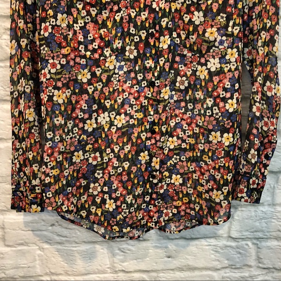The Kooples XXS Floral Metallic Button Up Blouse - Picture 4 of 13